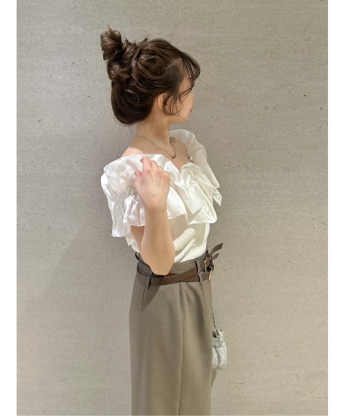 リリーブラウン　デコラティブオフショルニットトップス リリーブラウン LILY BROWN デコラティブオフショルニット