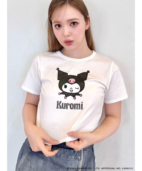 CALNAMUR(カルナムール)の「【メロクロコラボ】WINK KUROMI TEE(Tシャツ/カットソー・レディース・ホワイト/ブラック/ピンク・FREE)」の2枚目の写真