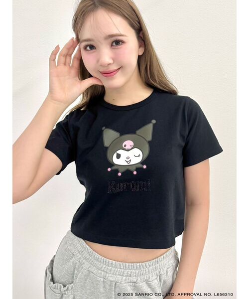 tシャツ 「メロクロコラボ」WINK KUROMI TEE レディース メロクロコラボ】WINK KUROMI TEE（Tシャツ/カットソー