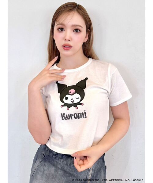 CALNAMUR(カルナムール)の「【メロクロコラボ】WINK KUROMI TEE(Tシャツ/カットソー・レディース・ホワイト/ブラック/ピンク・FREE)」の7枚目の写真
