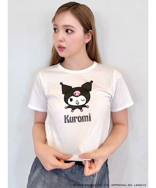 CALNAMUR(カルナムール)の「【メロクロコラボ】WINK KUROMI TEE(Tシャツ/カットソー・レディース・ホワイト/ブラック/ピンク・FREE)」の8枚目の写真