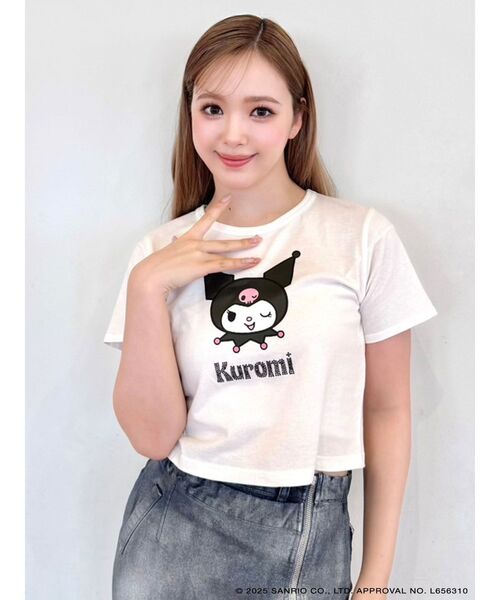 CALNAMUR(カルナムール)の「【メロクロコラボ】WINK KUROMI TEE(Tシャツ/カットソー・レディース・ホワイト/ブラック/ピンク・FREE)」の9枚目の写真