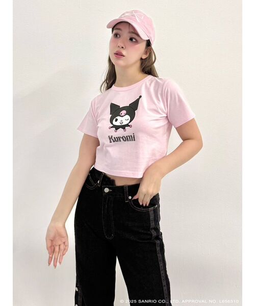 CALNAMUR(カルナムール)の「【メロクロコラボ】WINK KUROMI TEE(Tシャツ/カットソー・レディース・ホワイト/ブラック/ピンク・FREE)」の13枚目の写真