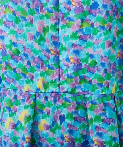 Jocomomola（ホコモモラ）の「Verde esmeralda リネンプリントワンピース（ワンピース・レディース・オレンジ/ブルー・40）」の10枚目の写真