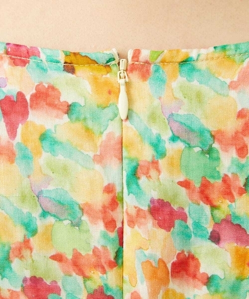 Jocomomola（ホコモモラ）の「Verde esmeralda リネンプリントワンピース（ワンピース・レディース・オレンジ/ブルー・40）」の16枚目の写真