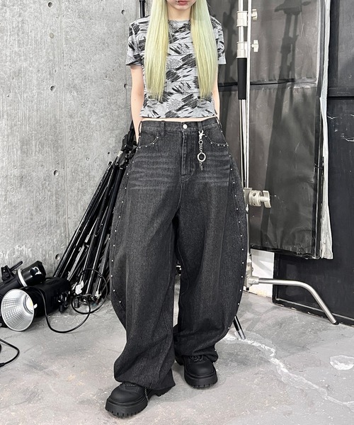 スタッズバレルデニム（デニムパンツ）｜Figments（フィグメンツ