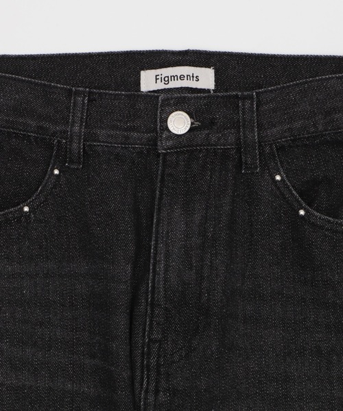 Figments（フィグメンツ）の「スタッズバレルデニム（デニムパンツ・レディース・ライトブルー/ブラック・SMALL/MEDIUM/LARGE）」の11枚目の写真