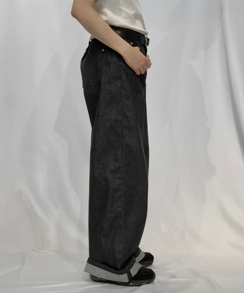 Toironier（トワロニエ）の「Toironier/トワロニエ/Rigid Elephant Denim（デニムパンツ・メンズ・ブラック・1/2）」の4枚目の写真