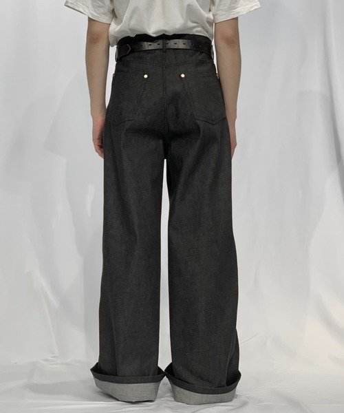 Toironier（トワロニエ）の「Toironier/トワロニエ/Rigid Elephant Denim（デニムパンツ・メンズ・ブラック・1/2）」の5枚目の写真