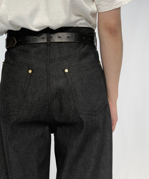 Toironier（トワロニエ）の「Toironier/トワロニエ/Rigid Elephant Denim（デニムパンツ・メンズ・ブラック・1/2）」の7枚目の写真