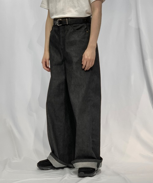 Toironier（トワロニエ）の「Toironier/トワロニエ/Rigid Elephant Denim（デニムパンツ・メンズ・ブラック・1/2）」の3枚目の写真