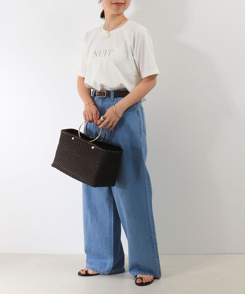 MICO COULIER（ミコクリエ）の「《接触冷感》Premium Cool Smooth ラグランロゴプリントＴ（Tシャツ/カットソー・レディース・オフホワイト/グレー/ネイビー・38）」の5枚目の写真