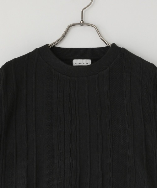 LOWRYS FARM（ローリーズファーム）の「３ＤニットキリカエＴＳＳ　452339（Tシャツ/カットソー・メンズ・ブラック/ブラウン/グレー・MEDIUM/LARGE）」の5枚目の写真