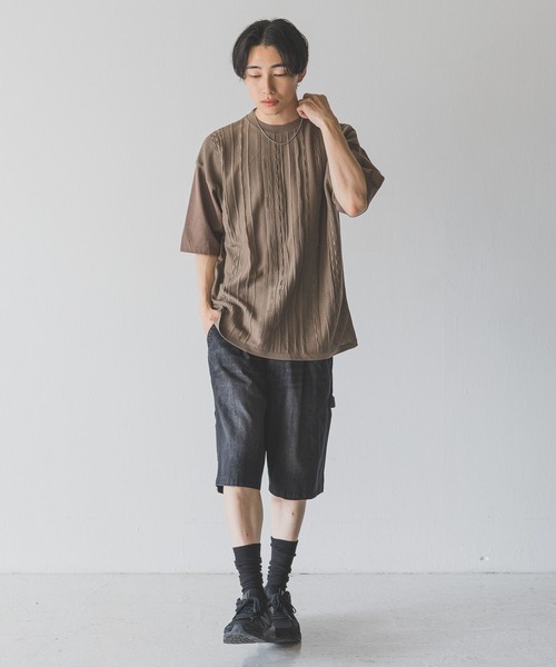 LOWRYS FARM（ローリーズファーム）の「３ＤニットキリカエＴＳＳ　452339（Tシャツ/カットソー・メンズ・ブラック/ブラウン/グレー・MEDIUM/LARGE）」の13枚目の写真