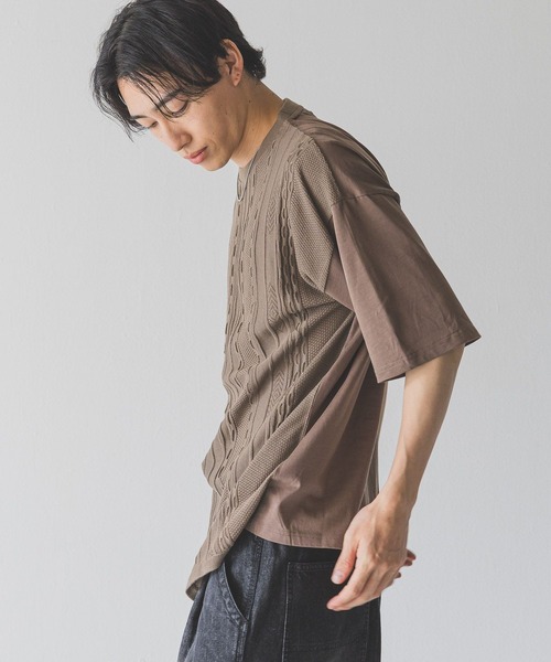 LOWRYS FARM（ローリーズファーム）の「３ＤニットキリカエＴＳＳ　452339（Tシャツ/カットソー・メンズ・ブラック/ブラウン/グレー・MEDIUM/LARGE）」の16枚目の写真