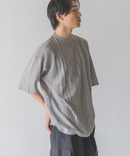 LOWRYS FARM（ローリーズファーム）の「３ＤニットキリカエＴＳＳ　452339（Tシャツ/カットソー・メンズ・ブラック/ブラウン/グレー・MEDIUM/LARGE）」の22枚目の写真