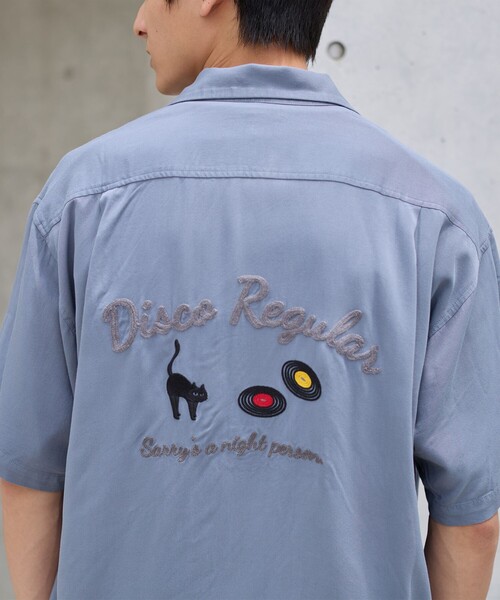 coen（コーエン）の「Sarry Cat刺繍レーヨンシャツ（シャツ/ブラウス・メンズ・ライトブルー/ダークグレー/イエロー・L/M）」の6枚目の写真