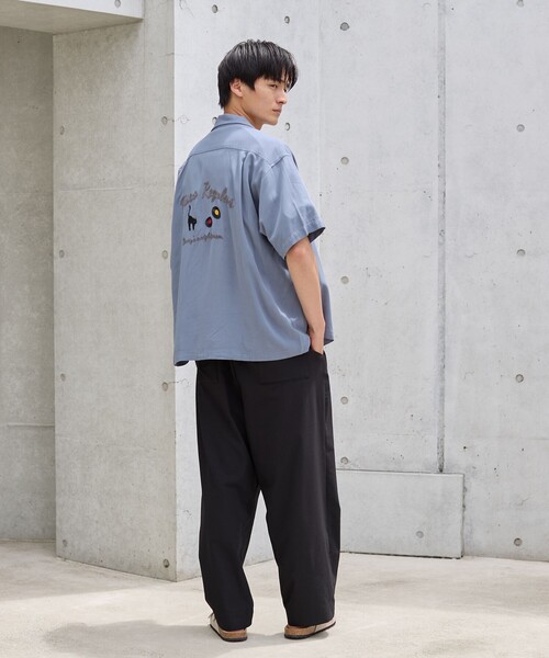 coen（コーエン）の「Sarry Cat刺繍レーヨンシャツ（シャツ/ブラウス・メンズ・ライトブルー/ダークグレー/イエロー・L/M）」の9枚目の写真