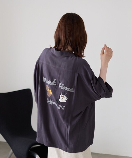 coen（コーエン）の「Sarry Cat刺繍レーヨンシャツ（シャツ/ブラウス・メンズ・ライトブルー/ダークグレー/イエロー・L/M）」の12枚目の写真