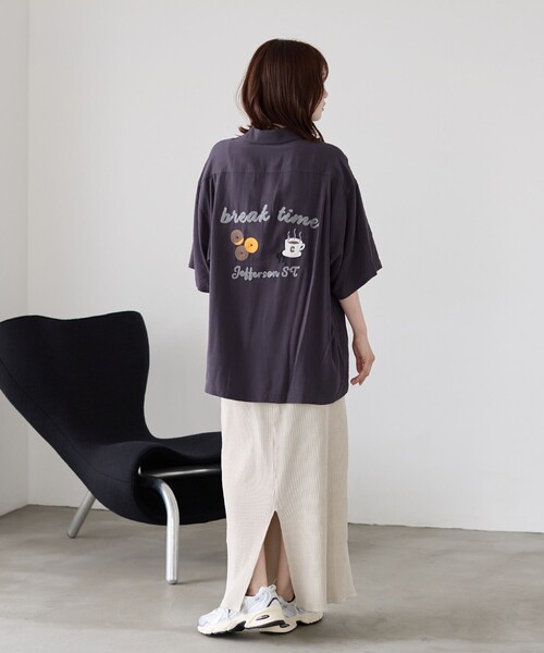 coen（コーエン）の「Sarry Cat刺繍レーヨンシャツ（シャツ/ブラウス・メンズ・ライトブルー/ダークグレー/イエロー・L/M）」の13枚目の写真