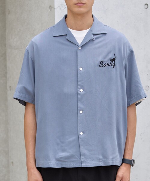 coen（コーエン）の「Sarry Cat刺繍レーヨンシャツ（シャツ/ブラウス・メンズ・ライトブルー/ダークグレー/イエロー・L/M）」の15枚目の写真