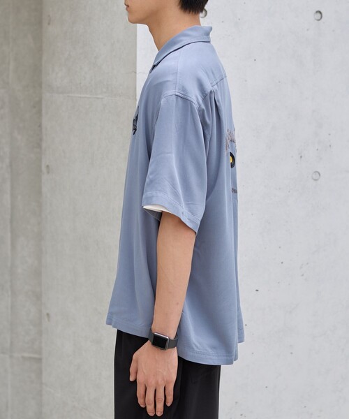 coen（コーエン）の「Sarry Cat刺繍レーヨンシャツ（シャツ/ブラウス・メンズ・ライトブルー/ダークグレー/イエロー・L/M）」の16枚目の写真