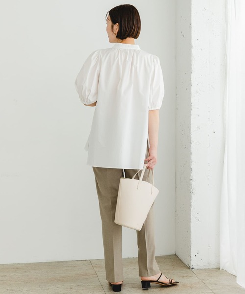 F by ROSSO（エフバイロッソ）の「F by ROSSO　パフスリーブチュニックブラウス（チュニック・レディース・ネイビー/オフホワイト・FREE）」の8枚目の写真