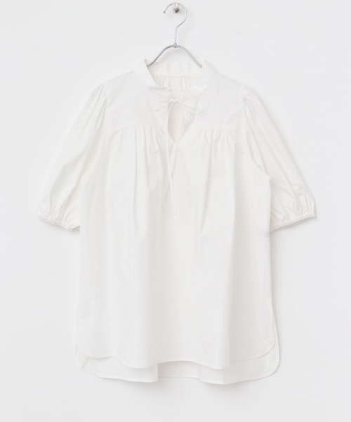 F by ROSSO（エフバイロッソ）の「F by ROSSO　パフスリーブチュニックブラウス（チュニック・レディース・ネイビー/オフホワイト・FREE）」の15枚目の写真