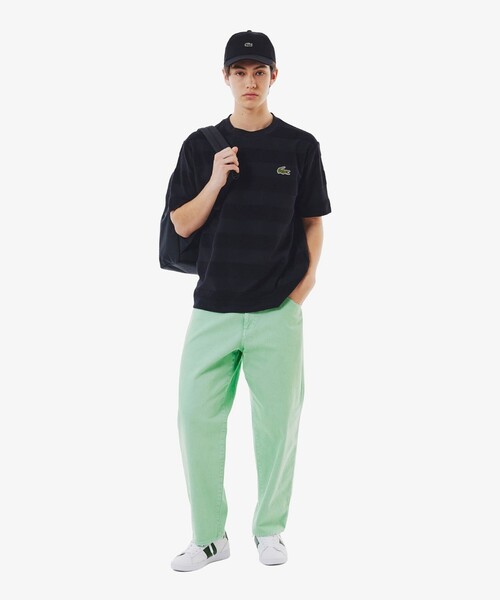 【LACOSTE】パイル地切り替え同色ボーダーTシャツ LACOSTE】パイル地切り替え同色ボーダーTシャツ | FREDY