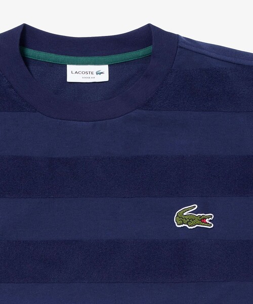 【LACOSTE】パイル地切り替え同色ボーダーTシャツ LACOSTE】パイル地切り替え同色ボーダーTシャツ | FREDY