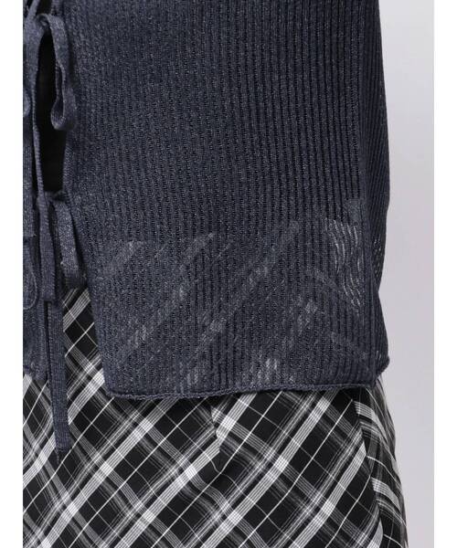 MERCURYDUO（マーキュリーデュオ）の「シアーフロントリボンカーデ（カーディガン/ボレロ・レディース・オフホワイト/ミント/ネイビー/ピンク・FREE）」の14枚目の写真