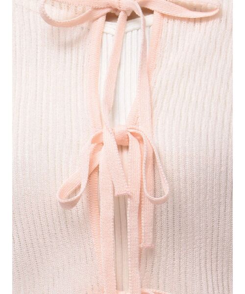 MERCURYDUO（マーキュリーデュオ）の「シアーフロントリボンカーデ（カーディガン/ボレロ・レディース・オフホワイト/ミント/ネイビー/ピンク・FREE）」の7枚目の写真