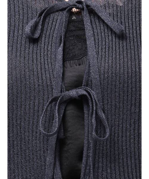 MERCURYDUO（マーキュリーデュオ）の「シアーフロントリボンカーデ（カーディガン/ボレロ・レディース・オフホワイト/ミント/ネイビー/ピンク・FREE）」の9枚目の写真