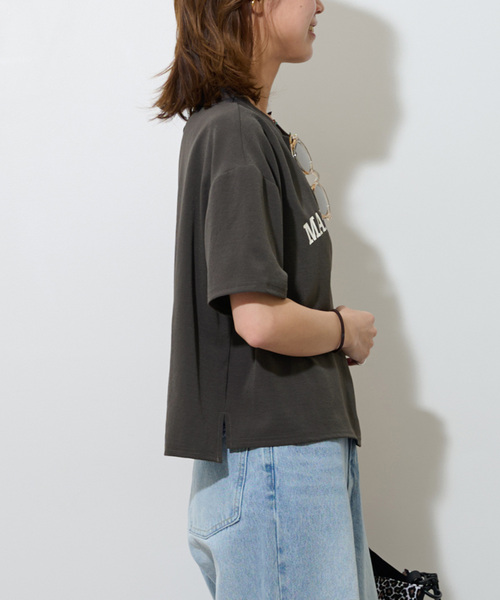 JOURNAL STANDARD relume（ジャーナルスタンダード　レリューム）の「《追加2》2WAYジョーゼットロゴTEE（Tシャツ/カットソー・レディース・チャコールグレー/ホワイト/ネイビー・FREE）」の9枚目の写真