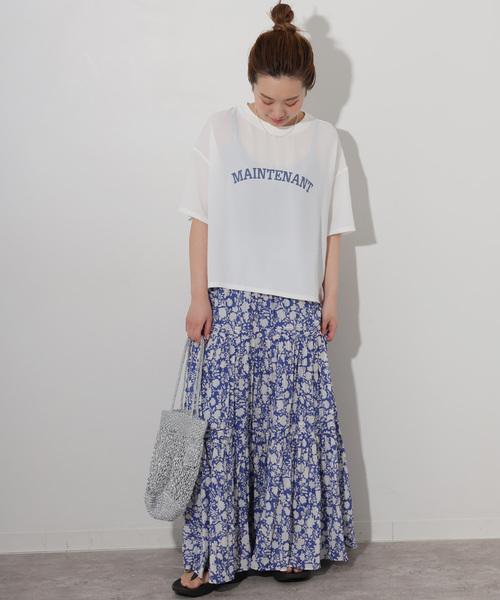 JOURNAL STANDARD relume（ジャーナルスタンダード　レリューム）の「《追加2》2WAYジョーゼットロゴTEE（Tシャツ/カットソー・レディース・チャコールグレー/ホワイト/ネイビー・FREE）」の11枚目の写真
