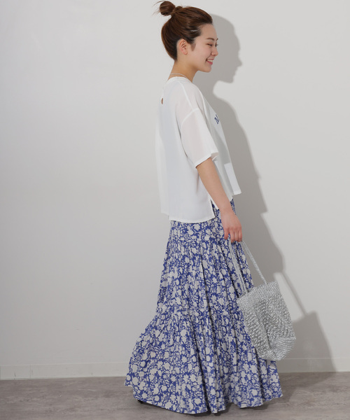 JOURNAL STANDARD relume（ジャーナルスタンダード　レリューム）の「《追加2》2WAYジョーゼットロゴTEE（Tシャツ/カットソー・レディース・チャコールグレー/ホワイト/ネイビー・FREE）」の12枚目の写真