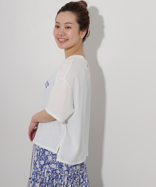 JOURNAL STANDARD relume（ジャーナルスタンダード　レリューム）の「《追加2》2WAYジョーゼットロゴTEE（Tシャツ/カットソー・レディース・チャコールグレー/ホワイト/ネイビー・FREE）」の14枚目の写真