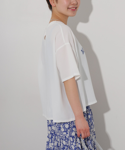 JOURNAL STANDARD relume（ジャーナルスタンダード　レリューム）の「《追加2》2WAYジョーゼットロゴTEE（Tシャツ/カットソー・レディース・チャコールグレー/ホワイト/ネイビー・FREE）」の15枚目の写真