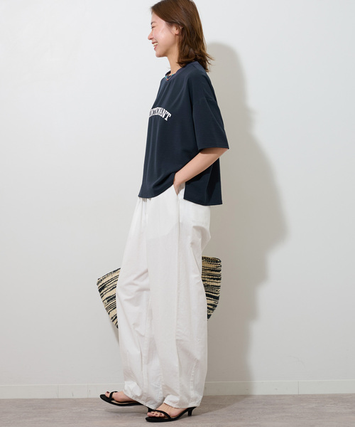JOURNAL STANDARD relume（ジャーナルスタンダード　レリューム）の「《追加2》2WAYジョーゼットロゴTEE（Tシャツ/カットソー・レディース・チャコールグレー/ホワイト/ネイビー・FREE）」の18枚目の写真