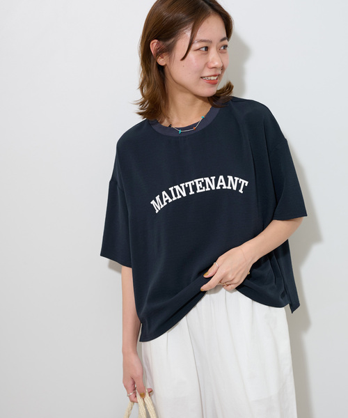JOURNAL STANDARD relume（ジャーナルスタンダード　レリューム）の「《追加2》2WAYジョーゼットロゴTEE（Tシャツ/カットソー・レディース・チャコールグレー/ホワイト/ネイビー・FREE）」の20枚目の写真