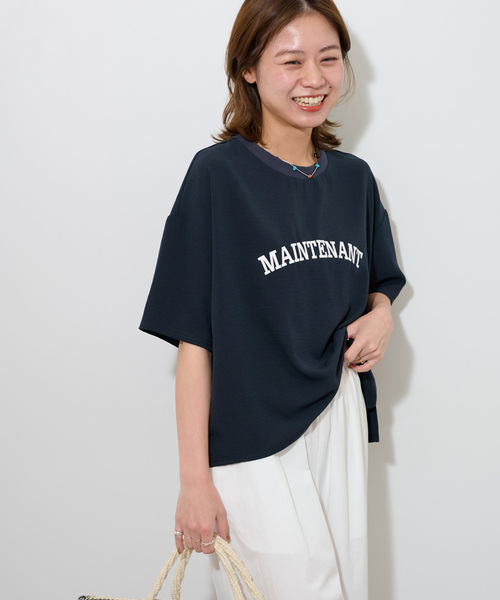 JOURNAL STANDARD relume（ジャーナルスタンダード　レリューム）の「《追加2》2WAYジョーゼットロゴTEE（Tシャツ/カットソー・レディース・チャコールグレー/ホワイト/ネイビー・FREE）」の21枚目の写真