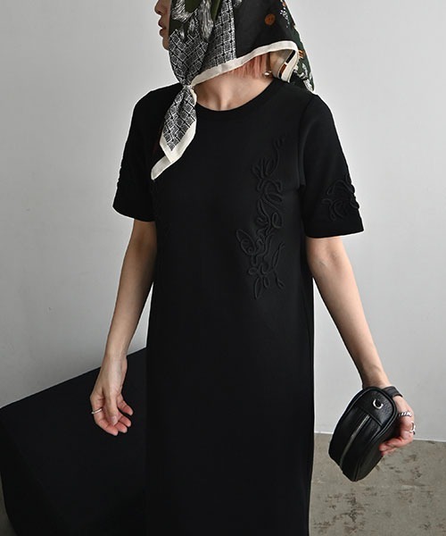 WILLFULLY(ウィルフリー)の「cord embroidery ponte OP(ワンピース・レディース・グレー系その他/ホワイト/ブラック・FREE)」の10枚目の写真