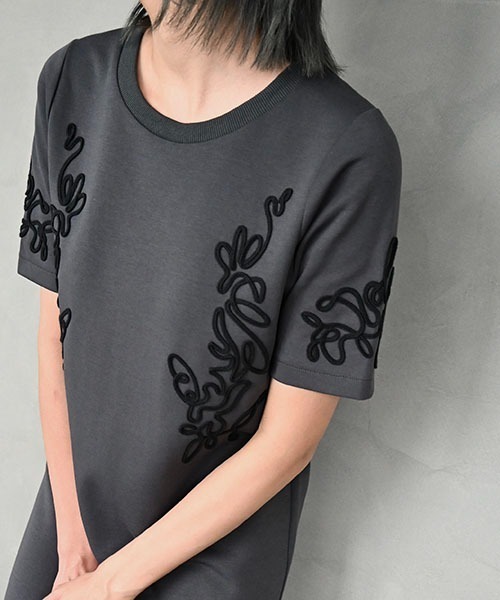 WILLFULLY(ウィルフリー)の「cord embroidery ponte OP(ワンピース・レディース・グレー系その他/ホワイト/ブラック・FREE)」の16枚目の写真