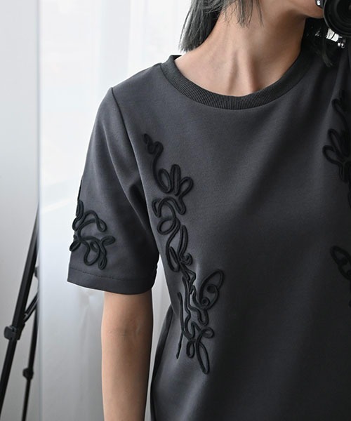 WILLFULLY(ウィルフリー)の「cord embroidery ponte OP(ワンピース・レディース・グレー系その他/ホワイト/ブラック・FREE)」の17枚目の写真