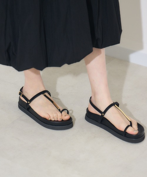 Paradise Picnic(パラダイスピクニック)の「JETEE ゴールドストラップサンダル(サンダル・レディース・ブラック/グリーン・MEDIUM/LARGE)」の6枚目の写真