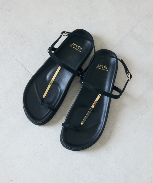 Paradise Picnic(パラダイスピクニック)の「JETEE ゴールドストラップサンダル(サンダル・レディース・ブラック/グリーン・MEDIUM/LARGE)」の10枚目の写真