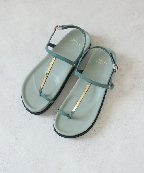 Paradise Picnic(パラダイスピクニック)の「JETEE ゴールドストラップサンダル(サンダル・レディース・ブラック/グリーン・MEDIUM/LARGE)」の14枚目の写真
