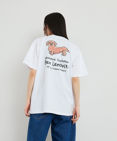 City Ambient Products（シティアンビエントプロダクツ）の「【City Ambient Products別注】Ben Lenovitz: DOG CAT Tシャツ（Tシャツ/カットソー・メンズ・アイボリー/ストーン/ホワイト系/オフホワイト/ナチュラル/ホワイト/ライトホワイト/サンドベージュ/シルバーグレー/オートミール・SMALL/MEDIUM/LARGE）」の6枚目の写真