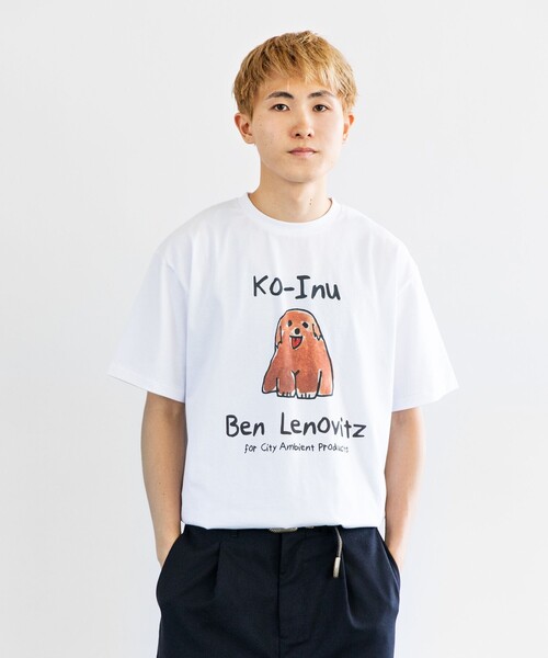 City Ambient Products（シティアンビエントプロダクツ）の「【City Ambient Products別注】Ben Lenovitz: DOG CAT Tシャツ（Tシャツ/カットソー・メンズ・アイボリー/ストーン/ホワイト系/オフホワイト/ナチュラル/ホワイト/ライトホワイト/サンドベージュ/シルバーグレー/オートミール・SMALL/MEDIUM/LARGE）」の9枚目の写真