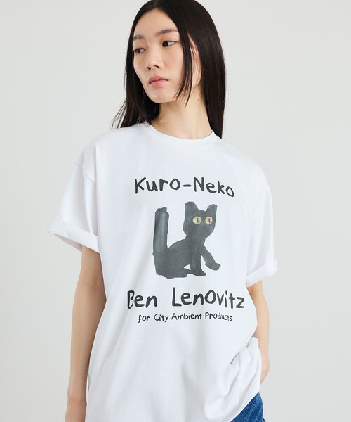City Ambient Products（シティアンビエントプロダクツ）の「【City Ambient Products別注】Ben Lenovitz: DOG CAT Tシャツ（Tシャツ/カットソー・メンズ・アイボリー/ストーン/ホワイト系/オフホワイト/ナチュラル/ホワイト/ライトホワイト/サンドベージュ/シルバーグレー/オートミール・SMALL/MEDIUM/LARGE）」の3枚目の写真